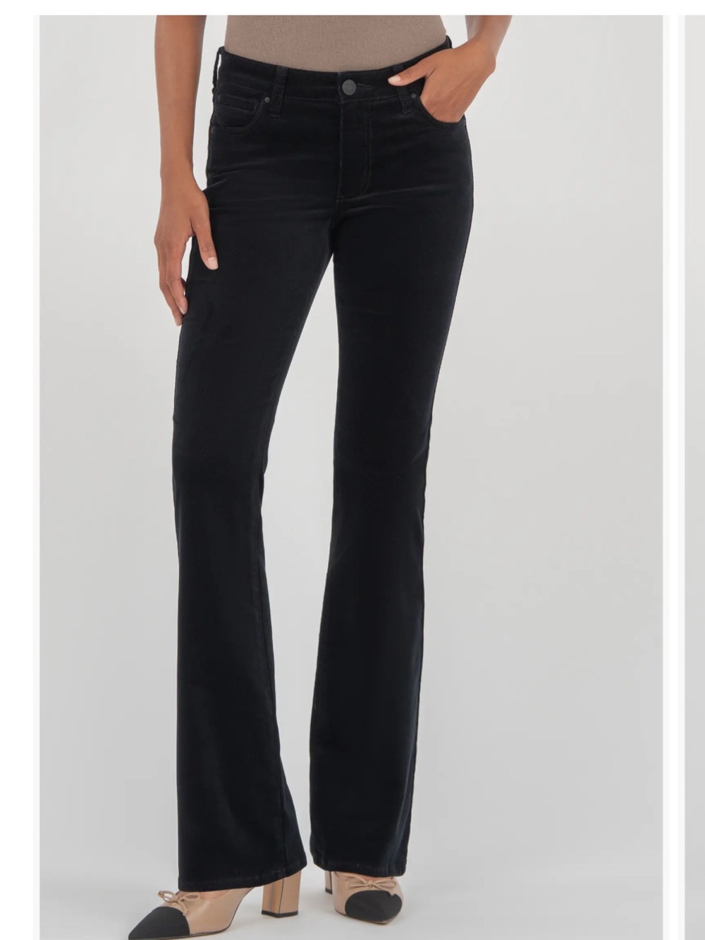 KUT Mid Rise Bootcut Corduroy Jeans - Black